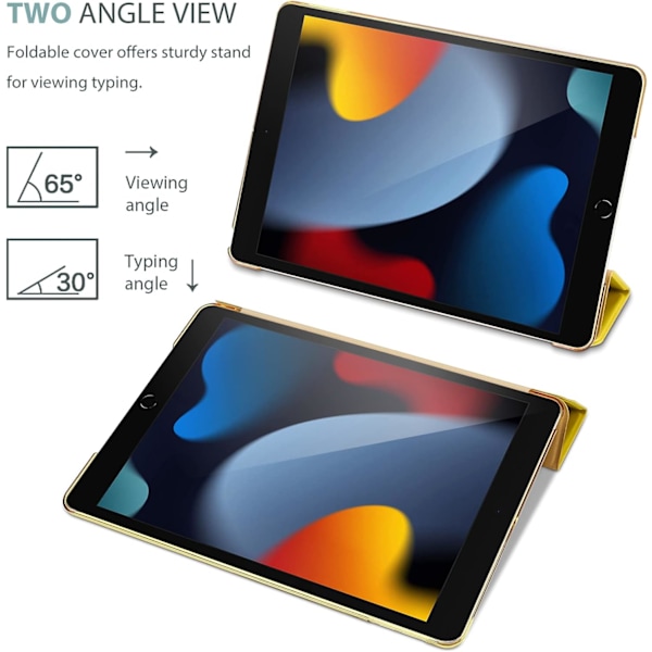 Slim stativfodral med hårt bakstycke, skyddande smart cover-fodral kompatibelt med iPad [tum]