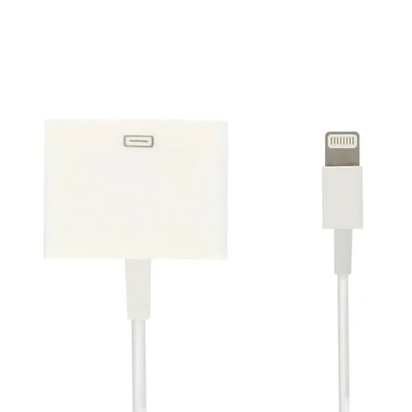 Lade- og synkroniseringsadapter - Apple - Lightning til 30-pin - Hvit - Kompatibel med iPhone, iPad, iPod