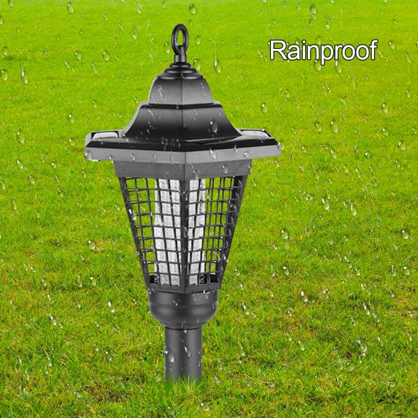 Soldriven UV Bug Zapper Light Mygginsektsdödare LED Trädgård Bakgård Utomhusinsättning