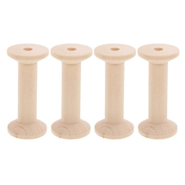 Hollow Wooden Spool Storage, Suitable for Sewing Tools, 7.50X3.50X3.50 cm, Versatile, Prevents Thread from Tangling, 4-pack.