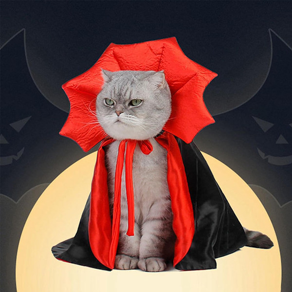 Halloween-kostymer för husdjur, hundhäxkläder för hundar, katter, Halloween-katt- och hundkostym, husdjurs-cosplay-kostym, husdjurskattkappa, husdjursguidenkostymkappa