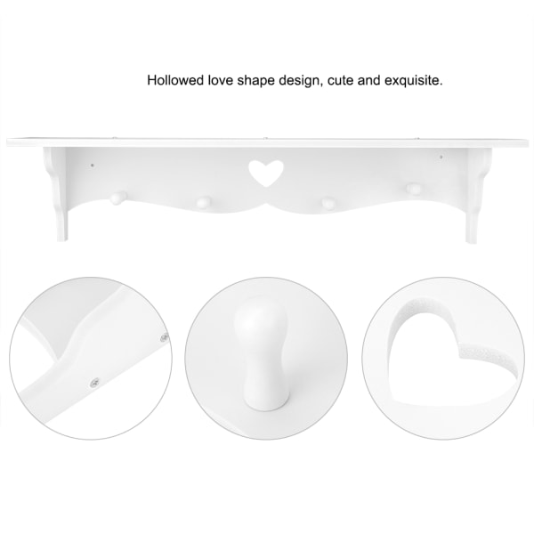 PVC ihålad kärleksform Vägghylla Vägghängande förvaringsställ för heminredning