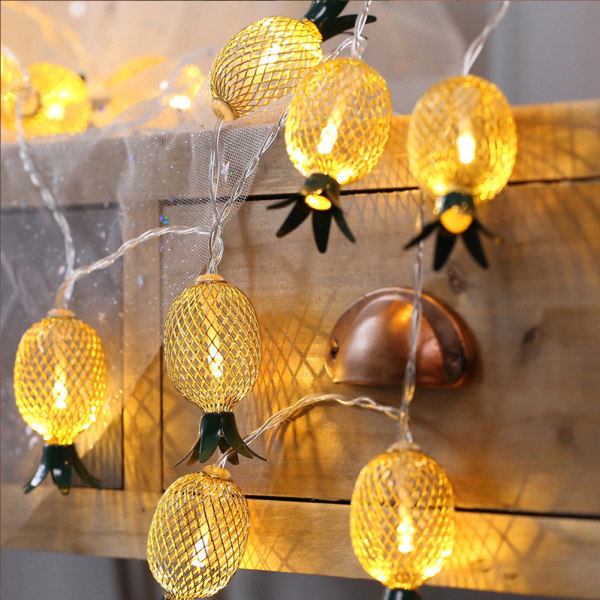 1,5 m 10LED USB - power Metall Ananas String Lights Dekorationslampa för House Courtyard Christmas Festival