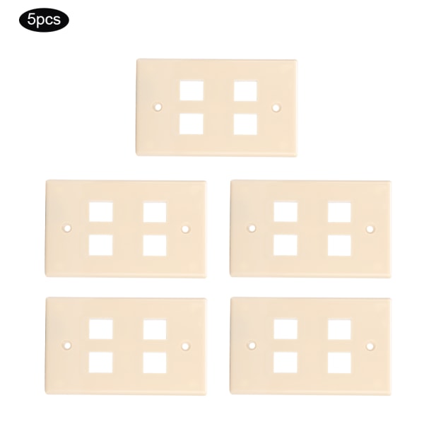 5 Styck Hushålls Universal Väggplatta Panel US Standard Socket Panel för Home Hotel Office Building Gul