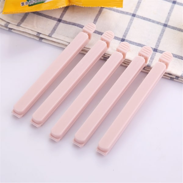 5 st Snackförseglingspåse Clip Clamp för hemkök Matförvaring Sealer Tool (rosa - lång)