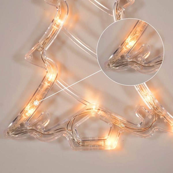 Window Sucker Holiday Lampa LED Julgranar Hjortklocka Stjärna Tomte Hängande Garland Ljus Vägg Dekorativ