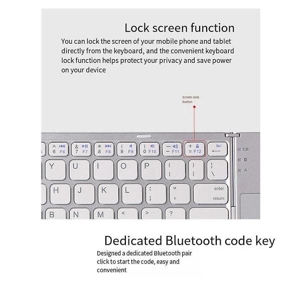 Kampanj till lågt pris! Bluetooth-tangentbord Vikbart Trådlöst Tangentbord Pekplatta för IOS/Android/Windows Surfplatta Mobiltelefon Tangent