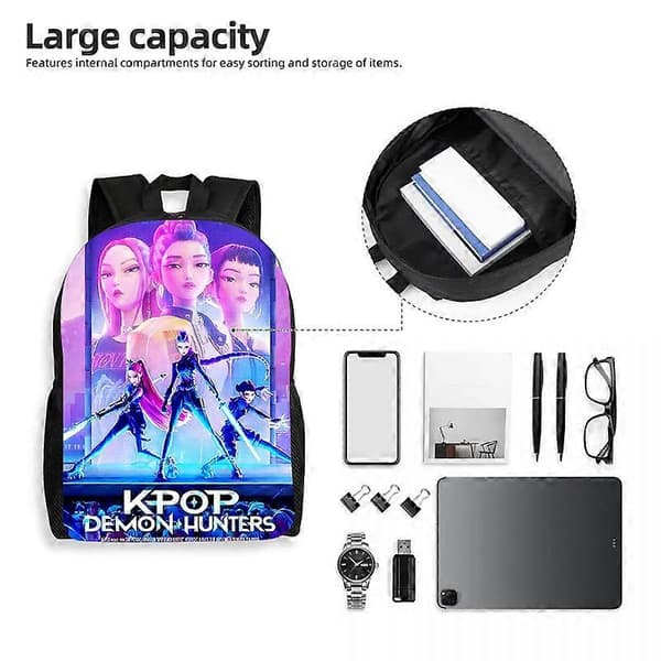 Kpop Devil Hunter-tema studentryggsekk - Studentsekk, reiseveske for laptop, Y2K-stil G