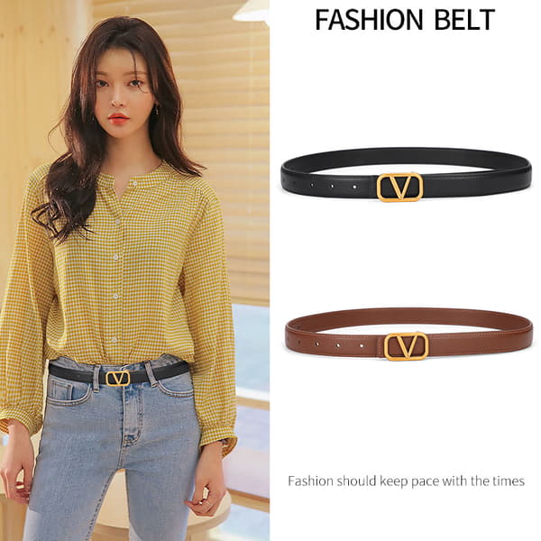 Decorative belt, women's belt, 1 pc thin belt 3CM, black, 110cm