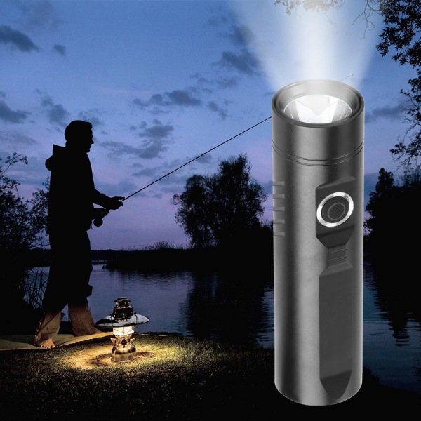 LED mini ficklampa Vattentät Camping Light Strong Light Torch