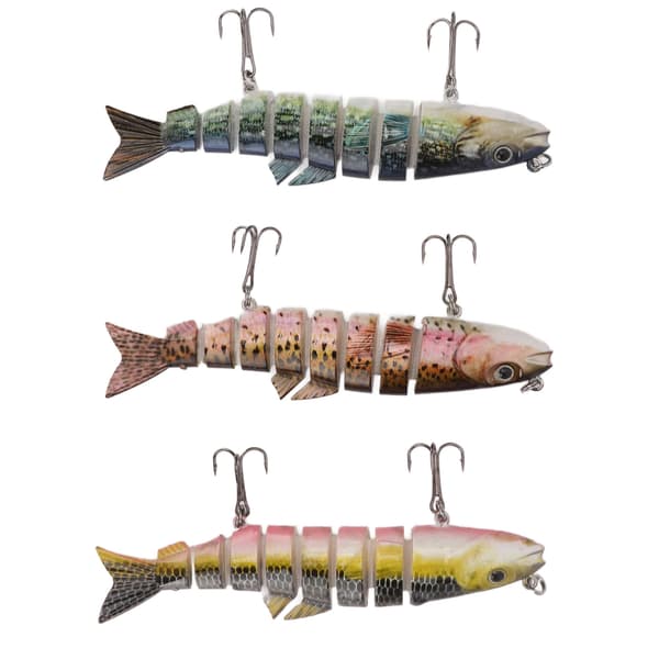 3st 24g Multi-ledade Swimbaits Set Långsamt Sjunkande Fiskedrag för Sötvatten Saltvatten