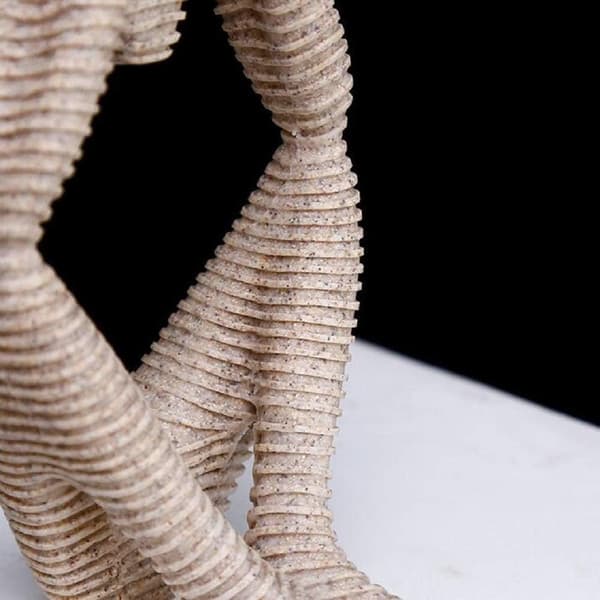 Creative Sandstone Sculpture, Abstract Figure, Decorative Resin Thinker Sculpture, Craft B