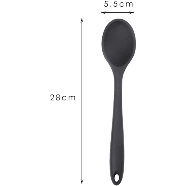 2 pieces silicone cooking spoons, 28 cm silicone long handle spoon
