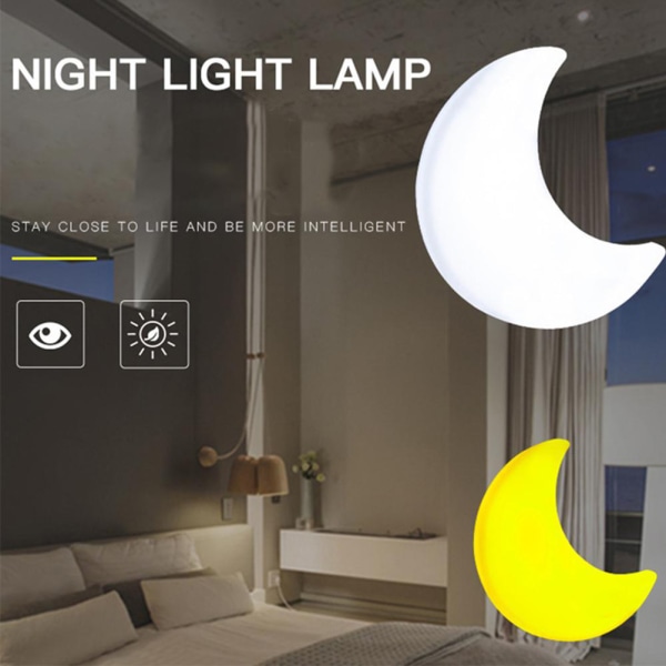 2st Ljussensor Kontroll Moon Shape LED Nattlampor Barn Sovrum Sänglampa Nattlampor