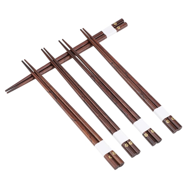 5 par bambu ätpinnar japansk stil naturliga trä ätpinnar set med presentförpackning (#1)