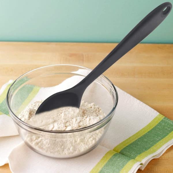 2 pieces silicone cooking spoons, 28 cm silicone long handle spoon