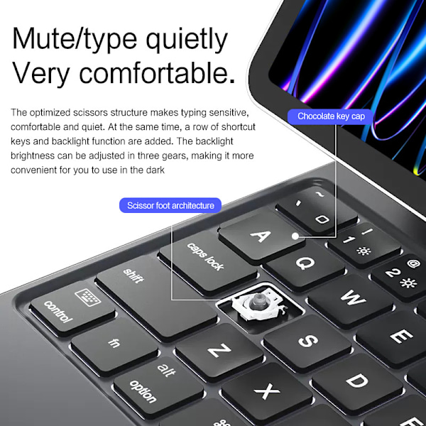 Suojaava kotelo iPadille Bluetooth-näppäimistöllä iPad Pro 13 M4 2024 Mörkgrå Mørkegrå