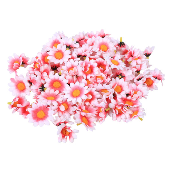 Gerbera Daisy Heads Artificiellt tyg Blomma Bröllopsfest 4 cm 100 STK (#9 ljusrosa)