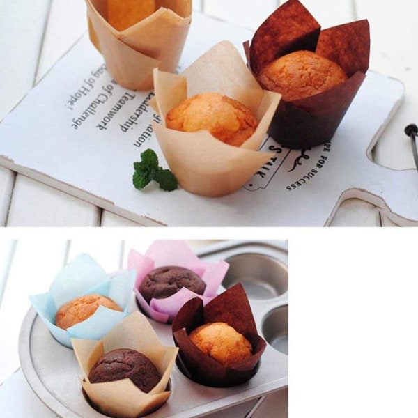 150 stycken Mini Baking Cups Tulpan Baking Cups Cupcake Liners Muffin Liners för bröllopsfödelsedagsfester