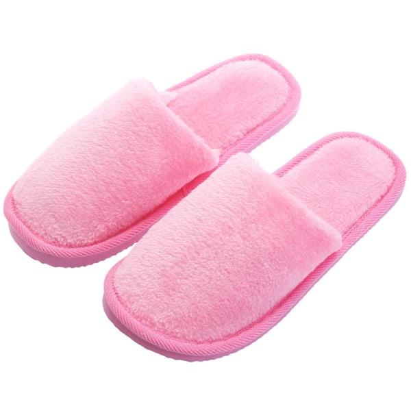 Hem Söta färger Varma plyschtofflor Halkfria Bekväma damtofflor för inomhusbruk Höst Vinter Rosa Pink 39-40