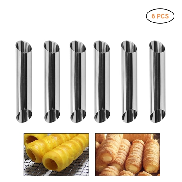 6 st Rostfria Bakning Croissanter Molds Spiralbakade