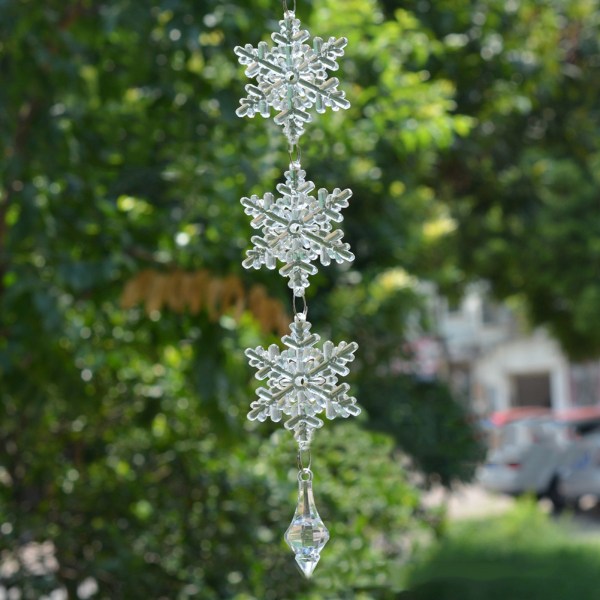 10 st Snowflake Crystal-kedjor, DIY-glashängande fönsterdekoration (spetsat hänge)
