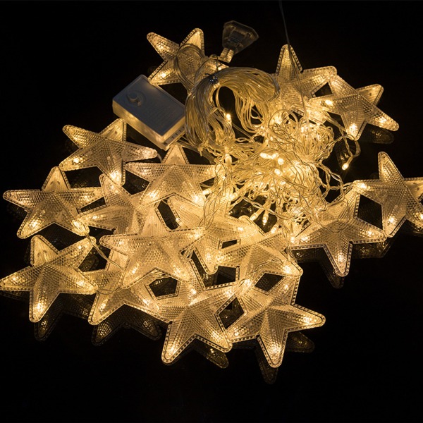 LED Star Gardinljus 8 lägen LED Fairy String Light för julbröllopsfester Hemträdgård