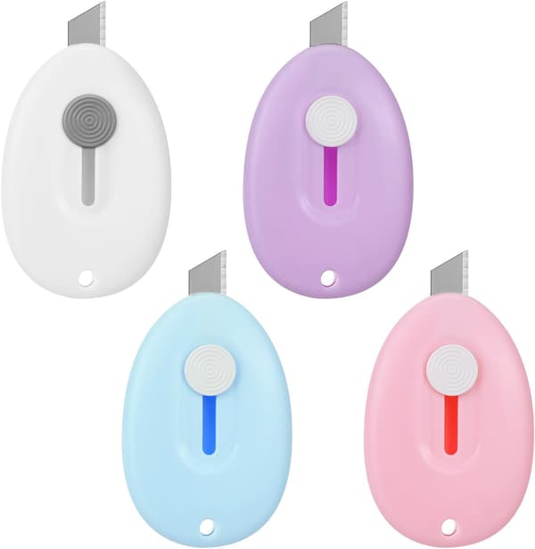 4-pack Mini Box Cutter Retractable Small Knife Package Box Opener Letter Opener Practical Envelope Opener Cute Small Pa