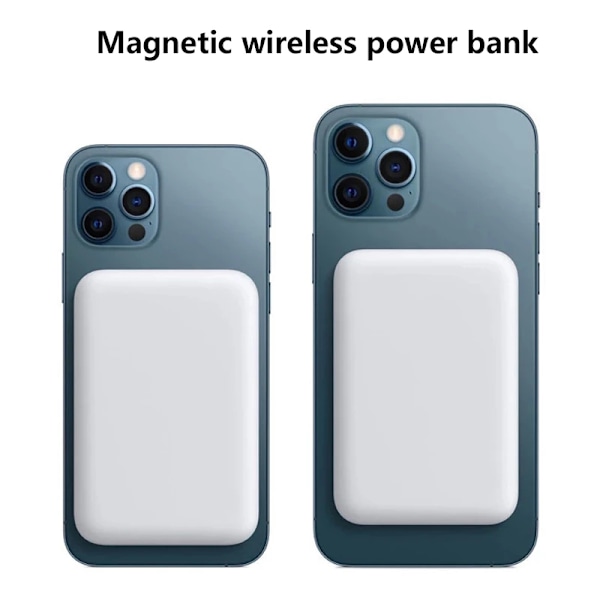 Magnetisk Powerbank för iPhone 12/13/14/15, snabbladdning (PD) vit white