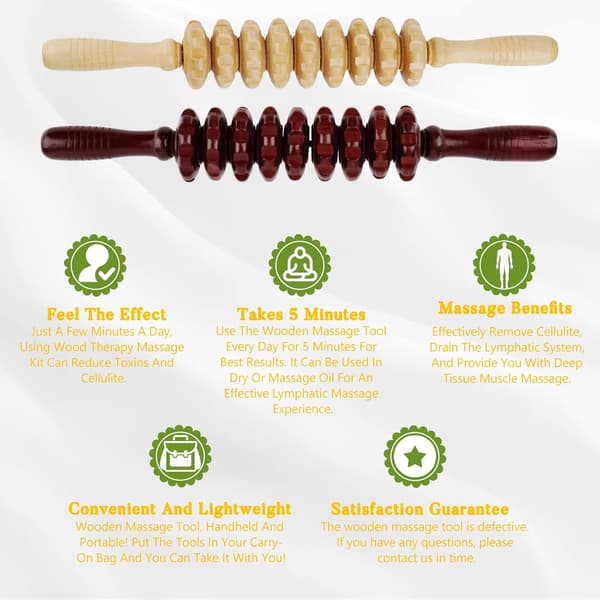 Manual Wooden Fascia Massager Roller for Trigger Points