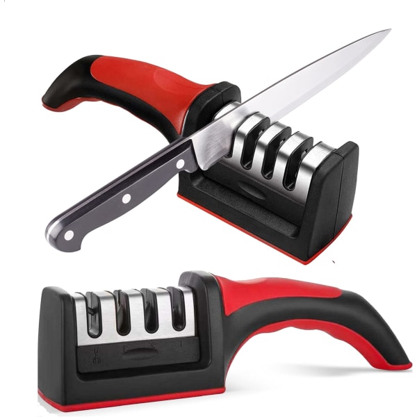 Knivslip för Köksknivar - 4st Slipar Multifunktion svart