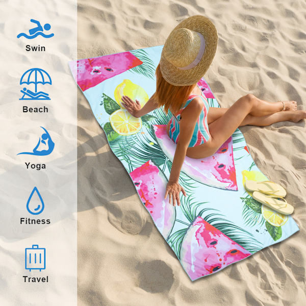 Vattenmelon Citron Dubbel handduk Badkar Badrum Dusch Handduk Strandhandduk 150*75cm