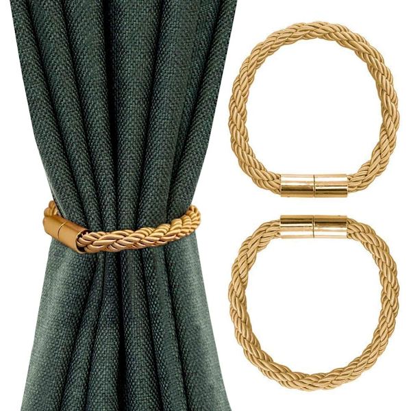 2-pack gardinklämmor med gardinspänne för hemmakontorshotell (guld)