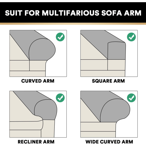 2 tjocka armstödsöverdrag i sammetssträcka för stolar och soffor Fåtöljöverdrag för armar Soffarmsöverdrag Armstödsöverdrag för soffa, halkfria
