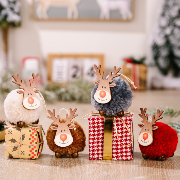 2 delar Noël mignon bois de cerf cloches cheveux cerf, tête de cheveux de Noël ornement enkel cerf oreilles cerf tête de Noël