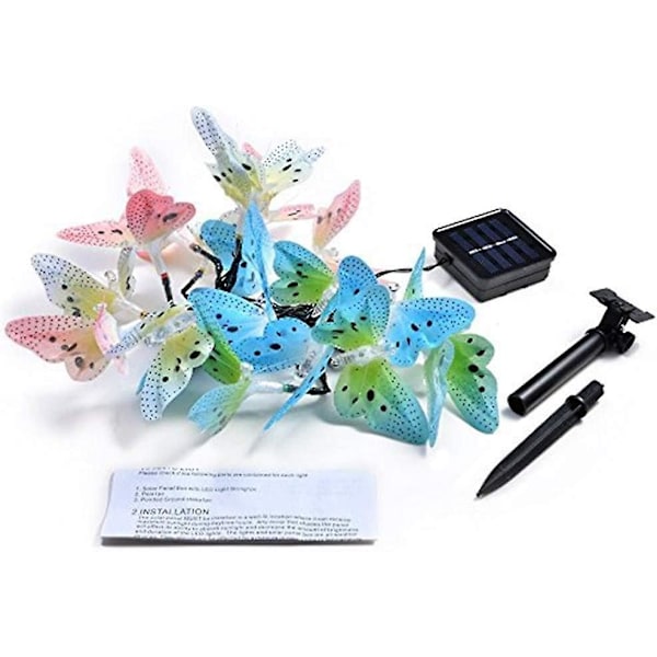 Butterfly Solar String Lights Outdoor, 10 Led Waterpoof Led Sola