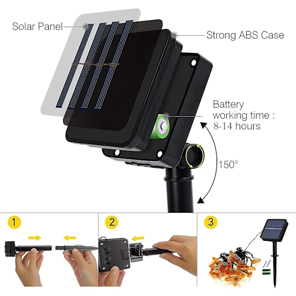 Solar String Lights Outdoor, 50 LED 7M 8 lägen Vattentät stämningsbelysning Vacker dekorationsljus för trädgård uteplats Staket Yard Hemfest Julvarmt