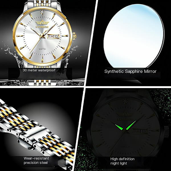 Quartz Klocka / Armbandsur Watch blå