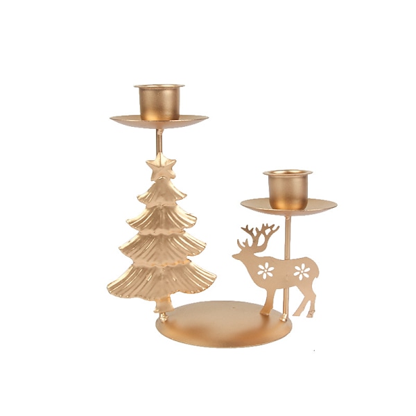 Nordisk Retro Antik Jul Ljusstake Ornament Jul Järn Ljusstake