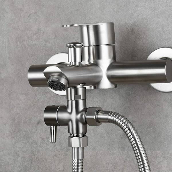 Solid Messing 3-veis Ventil G1/2\" Hånddusj Dusjkomponenter Universell Tilpasning, Børstet Nikkel DSF007NA