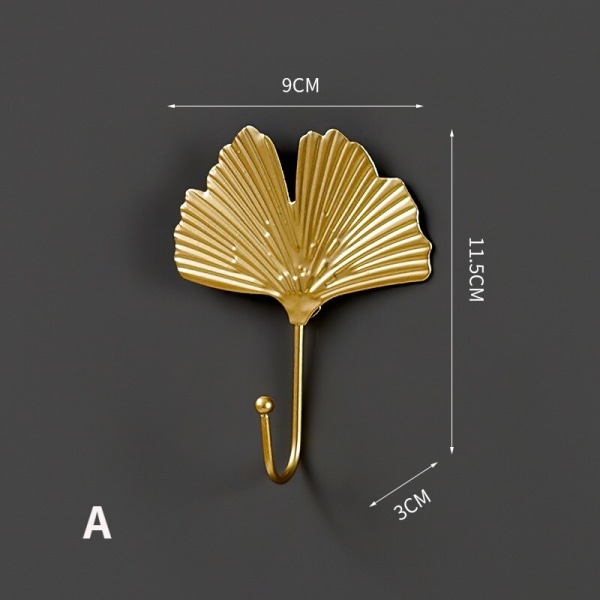 3 krokar i nordisk stil Guld 1 st Hängande förvaringsställ Smidesjärnskrok Vägghängare Kreativ bladform för badrumsinredning i hemmet