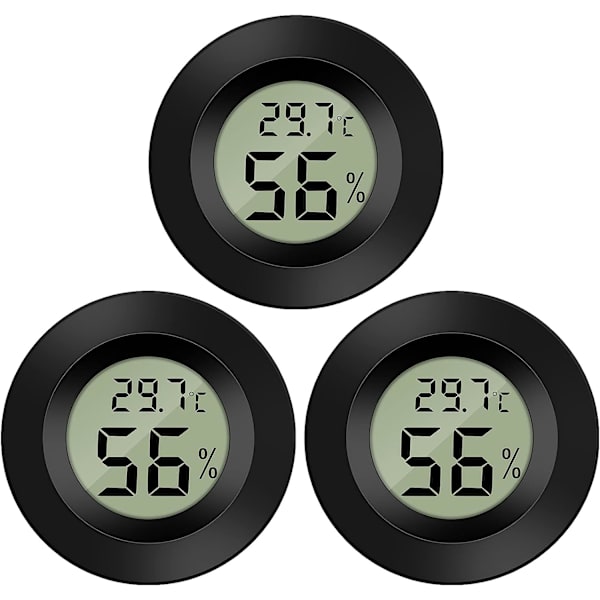 Mini Tower Digital LCD Termometer Hygrometer Temperatur Fuktighet -50~70℃ 10%~99% RH Bærbar Termometer Termo Hygrometer Indikator (3 STK)