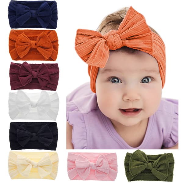 8-pack Baby Nylon Pannband Hårband