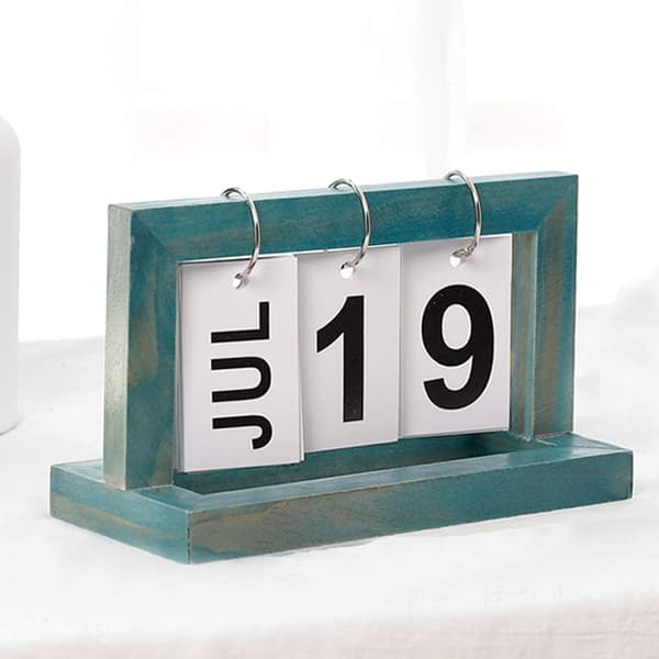 Trä vintage evighetskalender, vintage Trä H