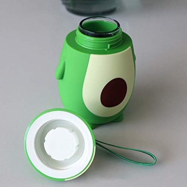 Avokado Glass Vannflaske - Mini Vannflaske for Barn - Avokado Stil - Silikon Vannflaske med Praktisk Snor - 4 Design Tilgjengelig - 270 ml - 2