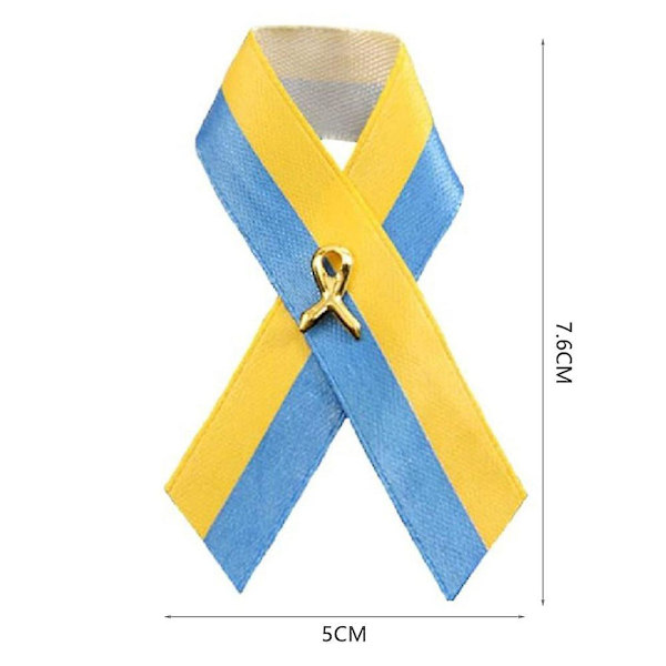 10 Styk Ukraine Bånd Nål Multifunktionel Satin Ukrainsk Flag Fredsknude Broche