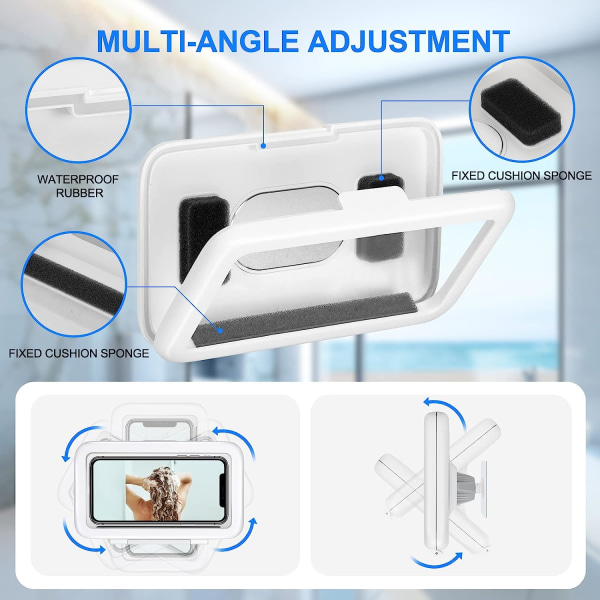 Duschtelefonhållare Vattentät, 480° rotation Duschtelefonfäste,