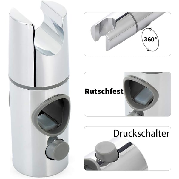 Justerbar duschmunstycke för 25 mm väggstång