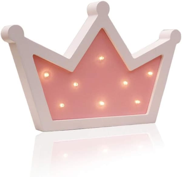 Crown LED Light Väggdekoration, Queen Princess King Sign Light,
