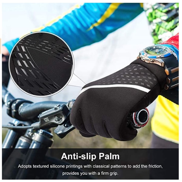 Vattentäta, pekskärmskompatibla termiska vinterhandskar för löpning, cykling, bilkörning och vandring. Varma och vindtäta presenter för män och kvinnor.